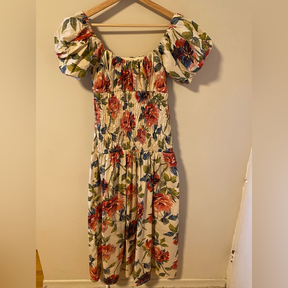 Abercrombie Floral Off-Shoulder Puff Sleeve Maxi Dress - Picture 2 of 7